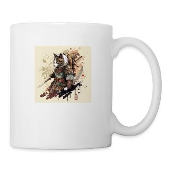 Chat samouraï - Mug blanc - blanc - Droite