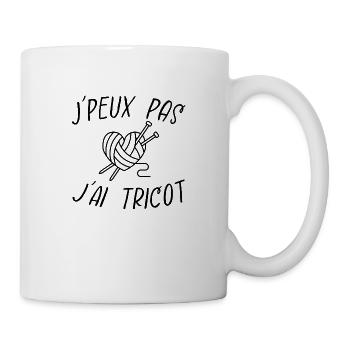 j'peux pas j'ai tricot - Mug blanc - blanc - Droite