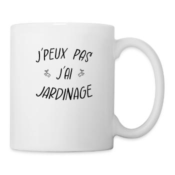 j'peux pas j'ai jardinage - Mug blanc - blanc - Droite