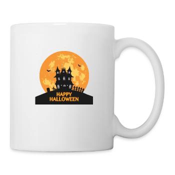 Happy Halloween haunted house - Mug - white - Right