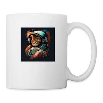 Kosmische Katze im Aetherpunk-Stil - Tasse - Weiß - Rechts