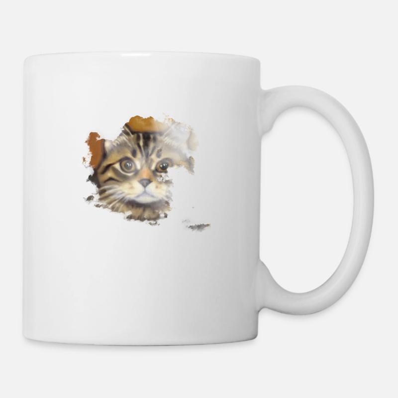 Cat face 10 - Mug - white
