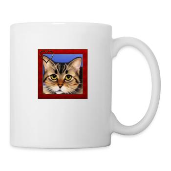 Katzenportrait 8 - Tasse - Weiß - Rechts
