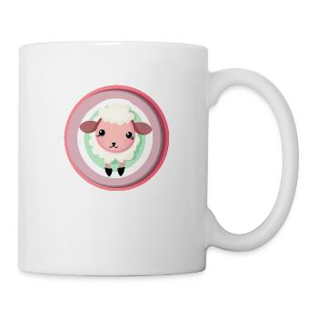Niedliches Schaf Geschenk Pink Rosa Mädchen - Tasse - Weiß - Rechts