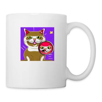 Verrückte katze - Tasse - Weiß - Rechts