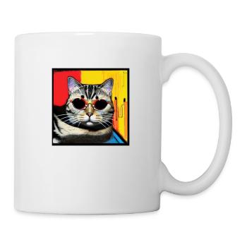 Coole Katze 4 - Tasse - Weiß - Rechts