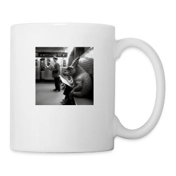 Dino in the subway - Mug - white - Right