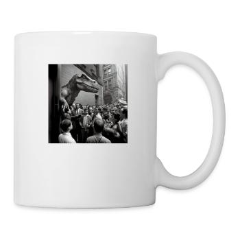 Tyrannosaurus Rex in the city - Mug - white - Right
