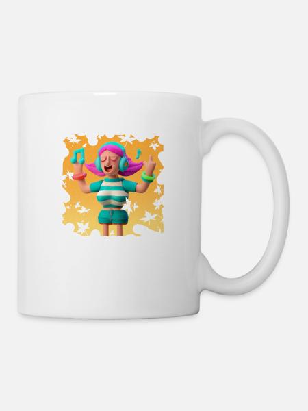LUSTIGE MUSIK ILLUSTRATION 8 - Tasse - Weiß