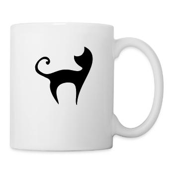 silhouette vecteur chat - Mug blanc - blanc - Droite