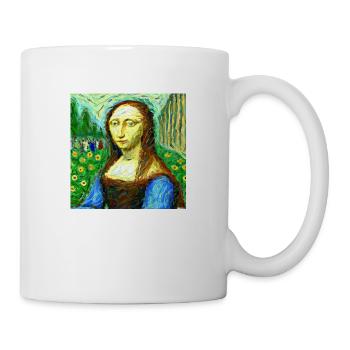 mona lisa in van gogh style - Tasse - Weiß - Rechts