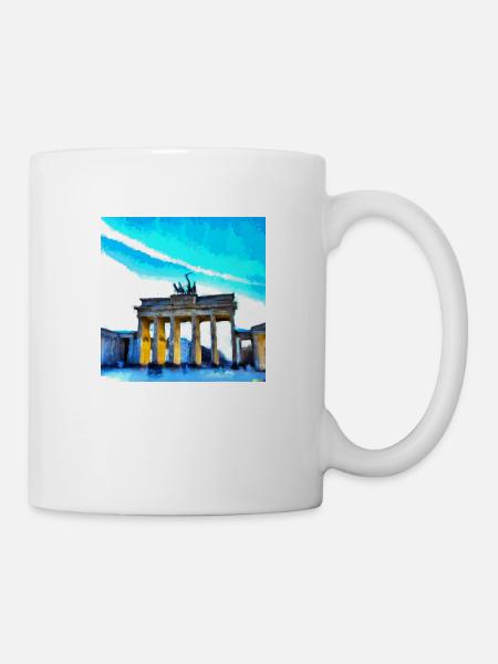 the Brandenburger tor in van gogh style - Tasse - Weiß