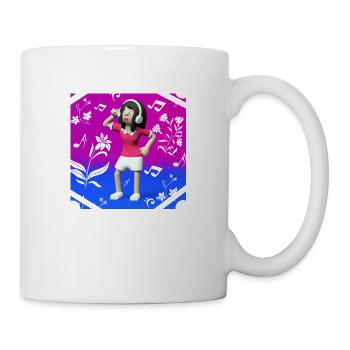 LUSTIGE MUSIK ILLUSTRATION MÄDCHEN 14 - Tasse - Weiß - Rechts