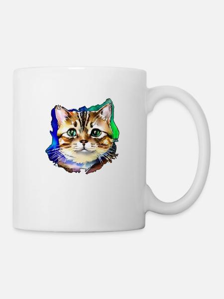 Katzengesicht 3 - Tasse - Weiß