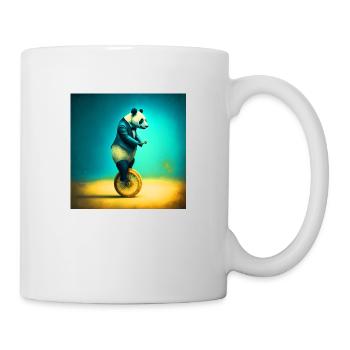 Panda élégant sur un monocycle - Mug blanc - blanc - Droite
