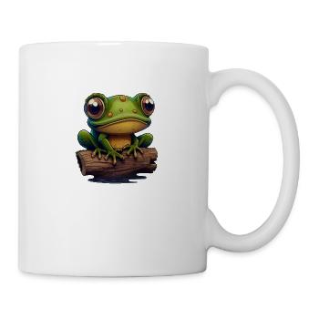 Cute Frog Sitting on a Log - Mug - white - Right