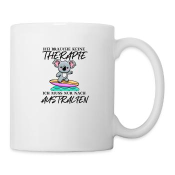 Australien süß Koala lustig Surfen Geschenkidee - Tasse - Weiß - Rechts