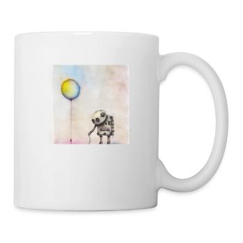 lonely robot holding a balloon - Tasse - Weiß - Rechts