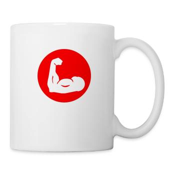Muscle dumbbell icon - Mug - white - Right