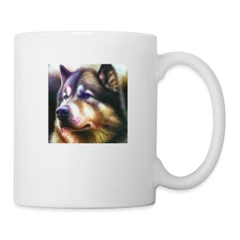 Alaskan Malamute Hundeportrait Hund Schlittenhund - Tasse - Weiß - Rechts