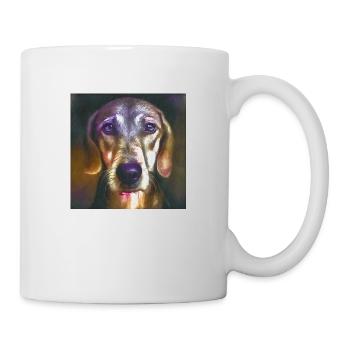 American Foxhound Hunderasse Hundeportrait Hund - Tasse - Weiß - Rechts