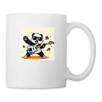 Panda spielt eine Elektrogitarre - Tasse - Weiß - Rechts