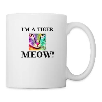 Tiger Katze lustig Geschenkidee I'm a tiger meow - Tasse - Weiß - Rechts