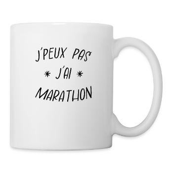 j'peux pas j'ai marathon - Mug blanc - blanc - Droite