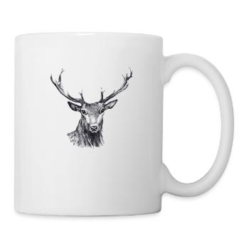 Hirsch - Tasse - Weiß - Rechts