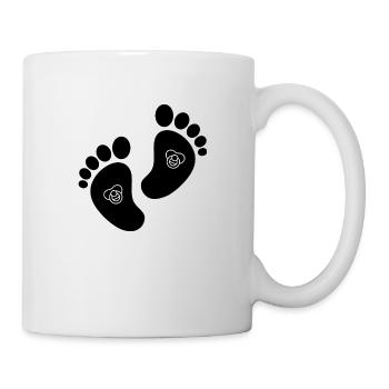 Pieds de bébé avec design tétine - idée cadeau sucrée - Mug blanc - blanc - Droite