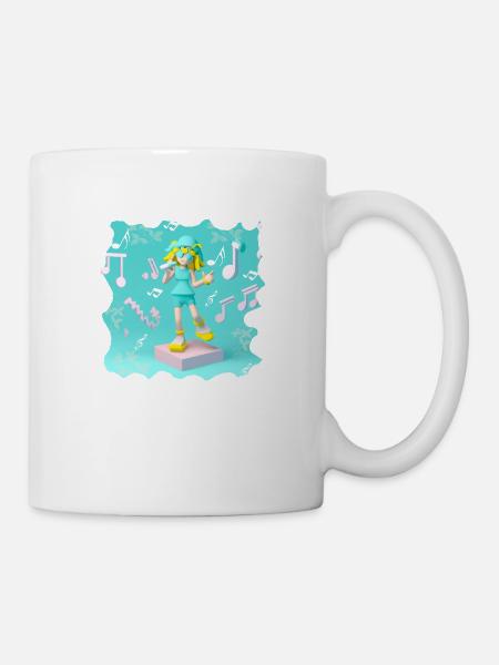 FUNNY MUSIC ILLUSTRATION GIRL 5 - Mug - white