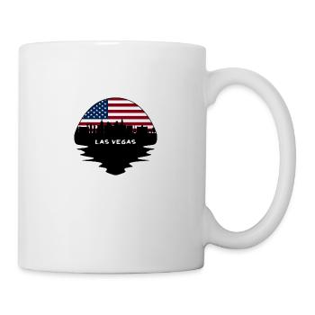 Las Vegas Nevada USA Flagge Skyline Silhouette Trave - Tasse - Weiß - Rechts