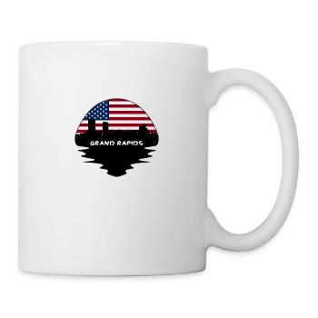 Grand Rapids Michigan États-Unis Flag Skyline Silhouette - Mug blanc - blanc - Droite