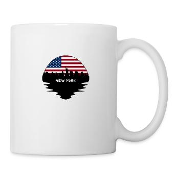 New York New York États-Unis Flag Skyline Silhouette - Mug blanc - blanc - Droite