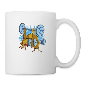 Fitness Coffee Krafttraining Kaffee Bodybuilder - Tasse - Weiß - Rechts