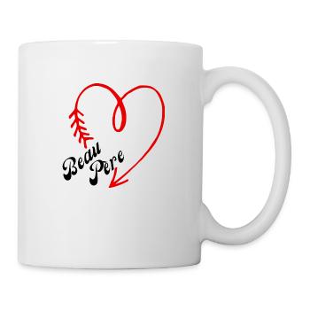beau père cœur - Mug blanc - blanc - Droite