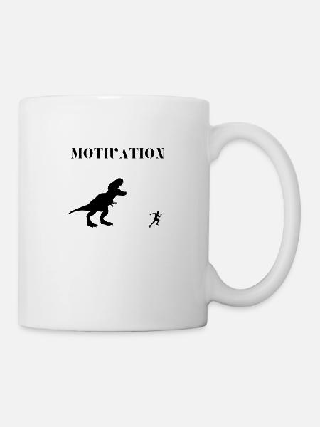 Motivation Dinosaurierlauf - Tasse - Weiß