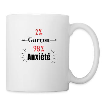 garçon anxieux - Mug blanc - blanc - Droite