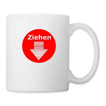Schild Ziehen Mit Pfeil rot und weiß - Tasse - Weiß - Rechts