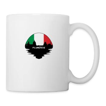 Florenz Italien Flagge Skyline Silhouette Reisen - Tasse - Weiß - Rechts