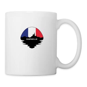 Marseille Frankreich Flagge Skyline Silhouette Reisen - Tasse - Weiß - Rechts