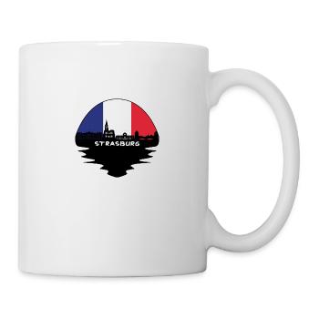 Straßburg Frankreich Flagge Skyline Silhouette Reisen - Tasse - Weiß - Rechts