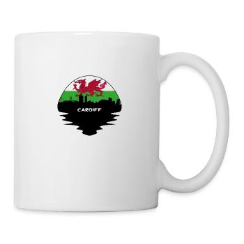 Drapeau Pays de Galles Cardiff Skyline Voyage Silhouette - Mug blanc - blanc - Droite