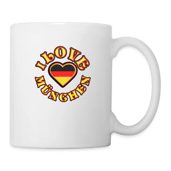 I love München, Deutschland, Berlin, Hamburg - Tasse - Weiß - Rechts