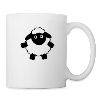 Lustiges Schaf Cartoon Geschenkidee - Tasse - Weiß - Rechts