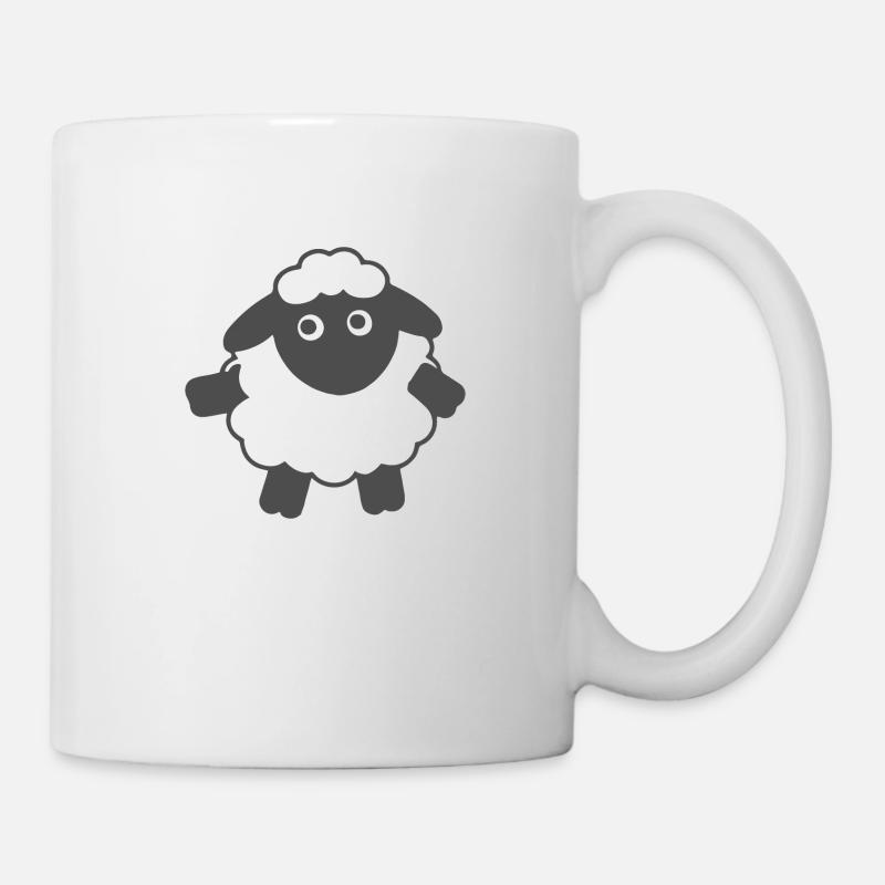 Idée cadeau de dessin animé Funny Sheep - Mug blanc - blanc