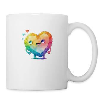 Cute heart shaped rainbow creature! - Mug - white - Right