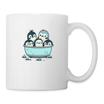 Niedliche Pinguine nehmen ein Bad! - Tasse - Weiß - Rechts