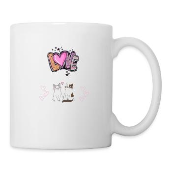 LOVE avec mes chats - Mug blanc - blanc - Droite