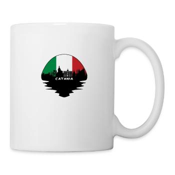 Catane Italie Drapeau Skyline Silhouette Travel - Mug blanc - blanc - Droite
